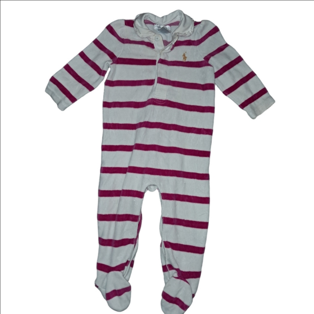 Ralph Lauren - White and Pink Velour Sleeper